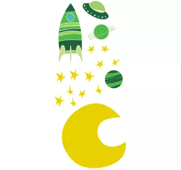 Wandsticker Kinderzimmer Rakete - TenStickers