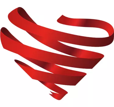 Wandtattoo 3D Herz Bänder - TenStickers
