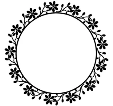 Wandtattoo Blumenbordüre Kreis - TenStickers