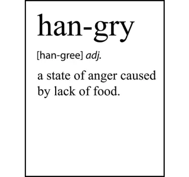 Wandtattoo Küche englisch hangry - TenStickers
