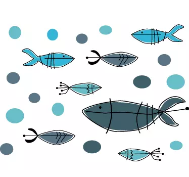 Wandtattoo Fische Zeichnung - TenStickers