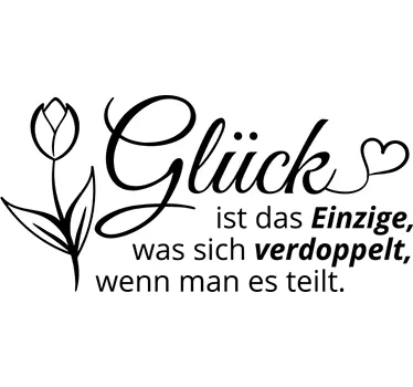 Wandtattoo Wohnzimmer Glück ist - TenStickers