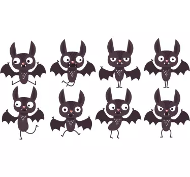 Wandtattoo für Zuhause süßes Fledermaus Set - TenStickers