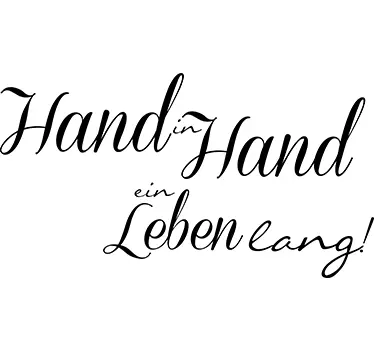 Wandtattoo Badezimmer Hand in Hand - TenStickers