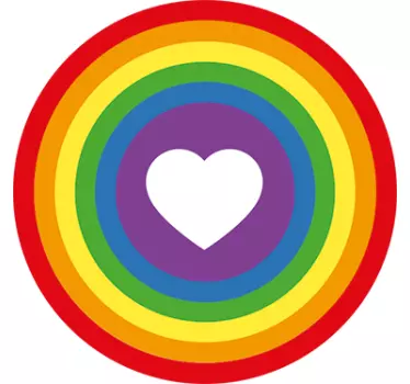 Wandtattoo Herz Kreis Regenbogenfahne - TenStickers