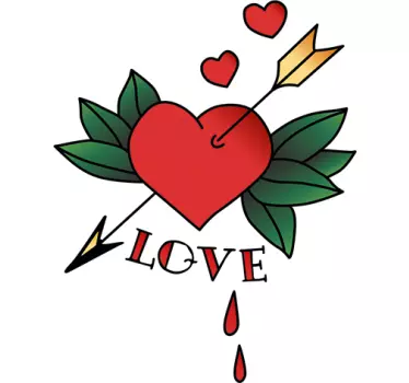 Wandtattoo Herz Tattoostil - TenStickers