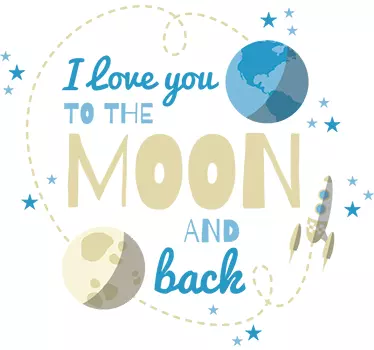 Wandtattoo I love you to the Moon - TenStickers