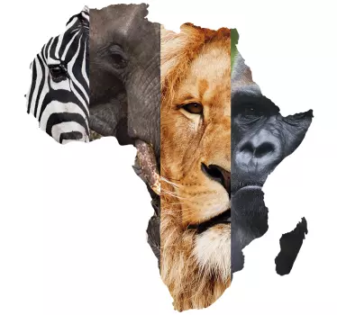 Wandtattoo Wohnzimmer Afrika Kontinent Tiere - TenStickers