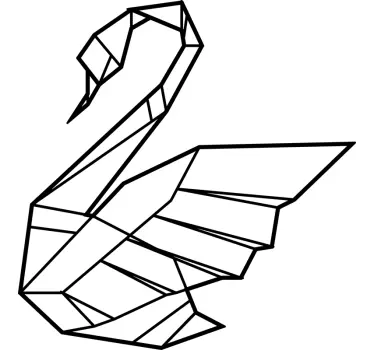 Wandtattoo Wohnzimmer Origami Schwan - TenStickers