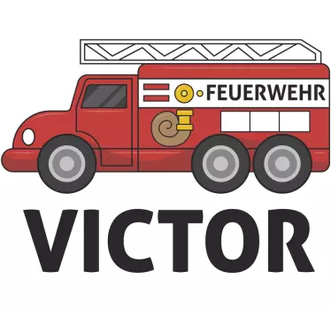 Personalisierter Aufkleber personalisiertes Feuerwehrauto - TenStickers