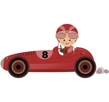 Wandtattoo Kind Rennfahrer - TenStickers