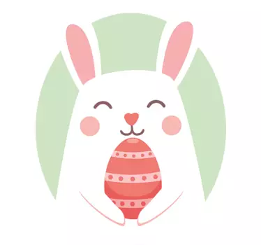 Wandtattoo Kinder Osterhase und Ei - TenStickers