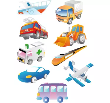 Wandtattoo Kinderzimmer Fahrzeuge - TenStickers