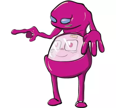 Wandtattoo Kinderzimmer rosa Alien - TenStickers