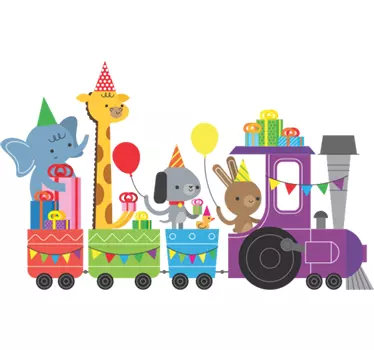 Wandtattoo Kinderzimmer Tiere Zug - TenStickers