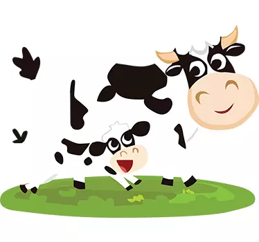Wandtattoo Kuh und Kalb - TenStickers