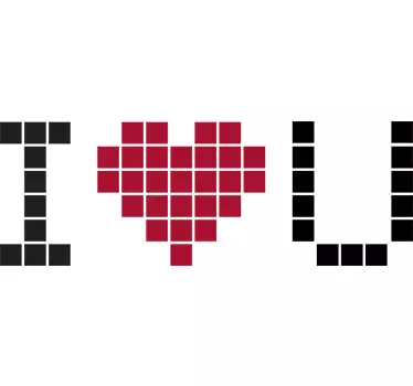 Wandtattoo love u pixel - TenStickers