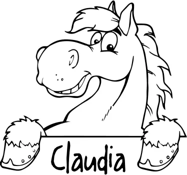 Wandtattoo Lustige Pferd mit Namen - TenStickers