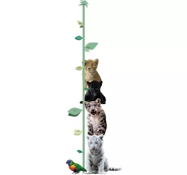 Wandtattoo Messlatte Dschungeltiere - TenStickers