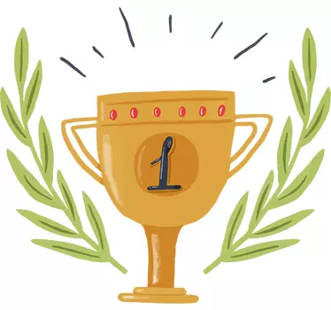 Wandtattoo Pokal erster Platz - TenStickers