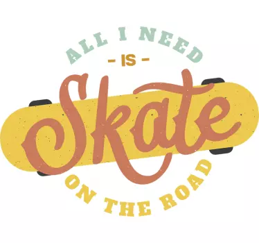 Wandtattoo Retro Skateboard - TenStickers