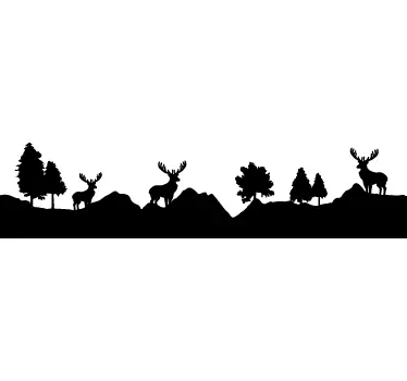 Wandtattoo Wohnzimmer silhouette landschaft - TenStickers