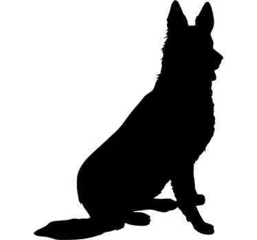 Wandtattoo Silhoulette Deutscher Schäferhund - TenStickers