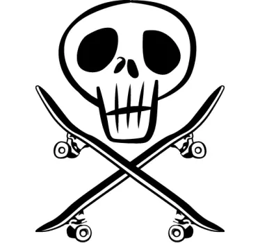 Wandtattoo Skater Totenkopf - TenStickers