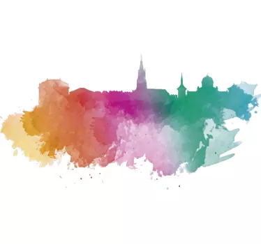 Wandtattoo Wohnzimmer Bern Regenbogen - TenStickers