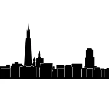 Wandtattoo skyline stadtansicht silhouette - TenStickers