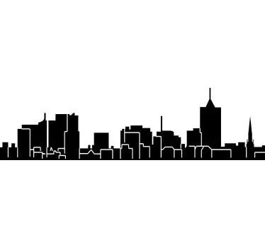 Wandtattoo skyline stadtansicht silhouette design - TenStickers
