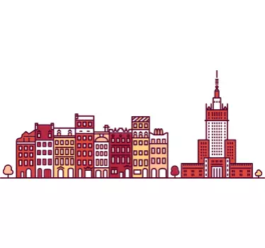 Wandtattoo Skyline Warschau bunt - TenStickers