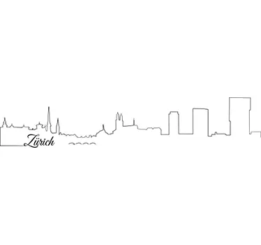 Wandtattoo Wohnzimmer Skyline Zürich Silhouette - TenStickers