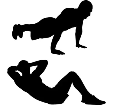 Wandtattoo Sportler Liegestütz und Crunches - TenStickers