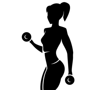 Wandtattoo Sportlerin Bizeps Training - TenStickers