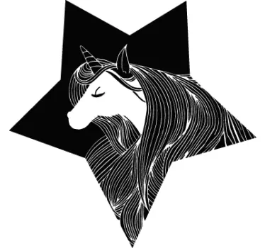 Wandtattoo Stern mit Einhorn - TenStickers