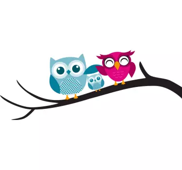 Wandtattoo Tiere mit drei eulen - TenStickers
