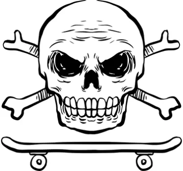 Wandtattoo Totenkopf Skater - TenStickers