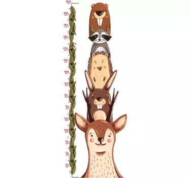 Wandtattoo Waldbewohner Messlatte - TenStickers