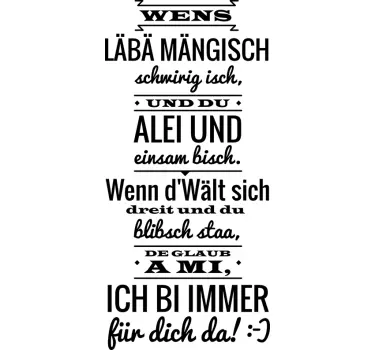 Wandtattoos Wohnzimmer  Wens Läbä mängisch schwirig isch - TenStickers