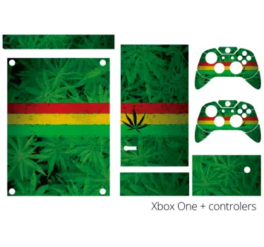 Xbox skin im grünen blätterdesign - TenStickers