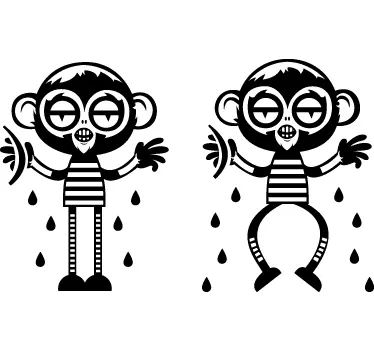 Zwei Affen Aufkleber - TenStickers