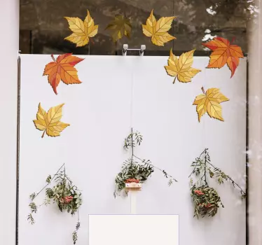Pack von 9 Herbstblätter Aufkleber - TenStickers