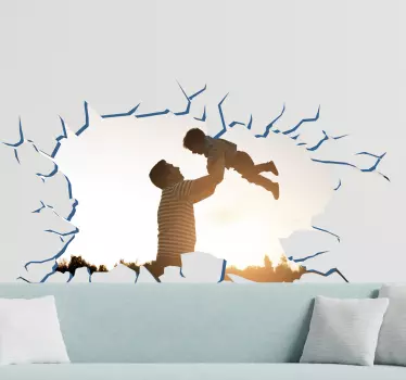 Wandtattoo Wohnzimmer 3D Wandloch Design - TenStickers