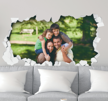 Wandtattoo Wohnzimmer gebrochene Wand Motiv - TenStickers