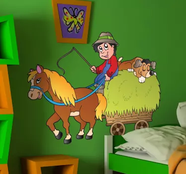 Bauer mit Pferd Aufkleber - TenStickers