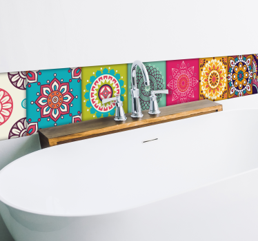 Bordüre marokkanische Ornamente Wandtattoo Badezimmer - TenStickers
