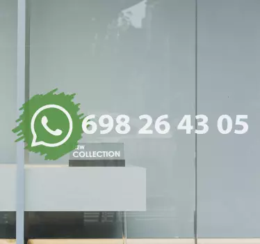Schaufenster Aufkleber Whatsapp mit Personalisierte Nummer - TenStickers