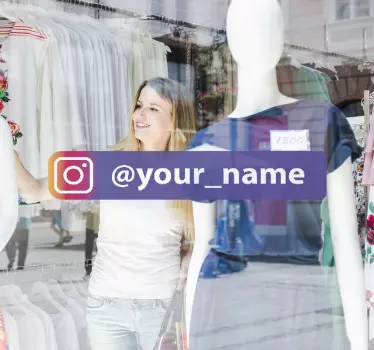 Schaufenster Aufkleber Personalisiertes lila instagram-logo - TenStickers