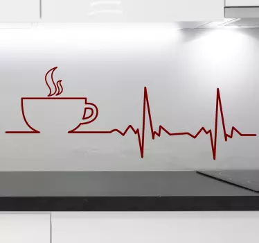 Wandtattoo Küche Kaffee Herzschlag - TenStickers